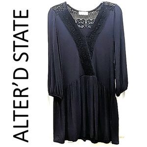 ALTAR'D STATE * NAVY CROCHET TUNIC